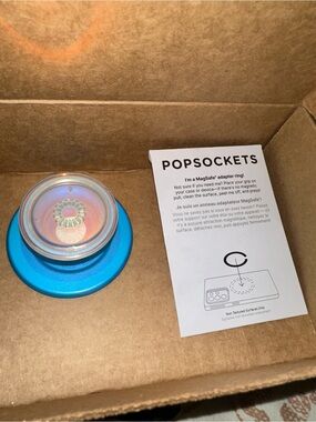 PopSocket PopGrip in Bright Blue with Iridescent Top